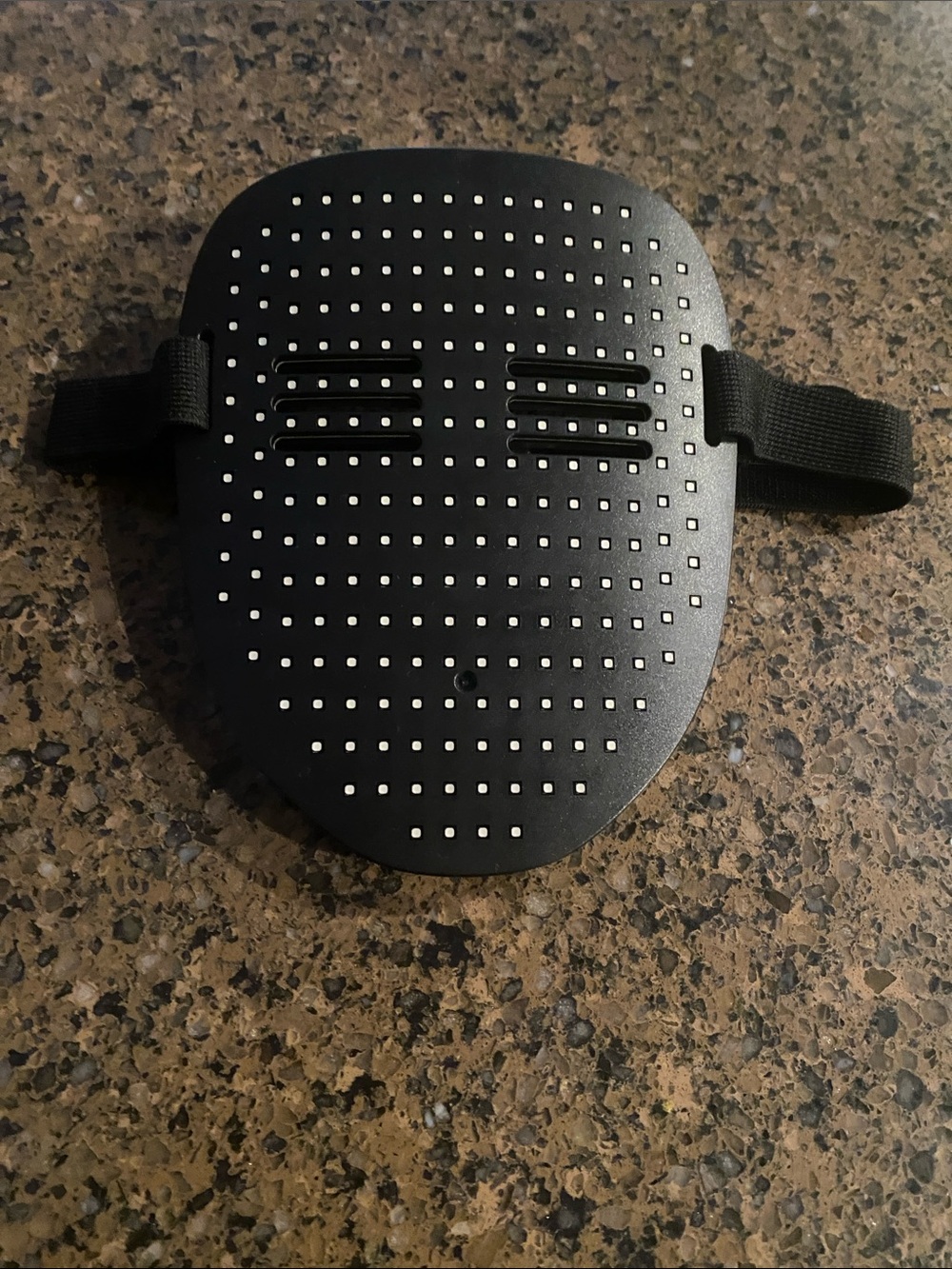 Black Ventilated Face/Shield Plate with Straps
